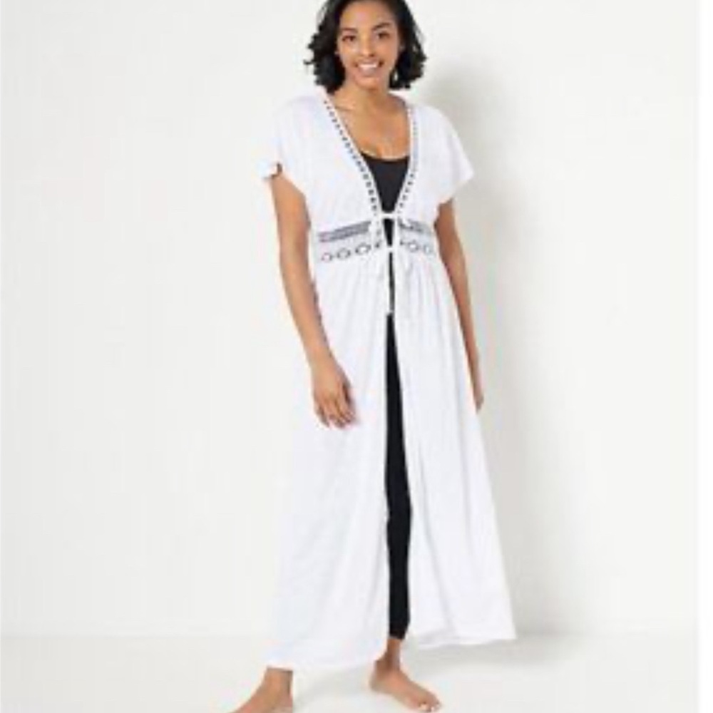 Beach coverup Belle Beach by Kim Gravel, snow white M/L, long